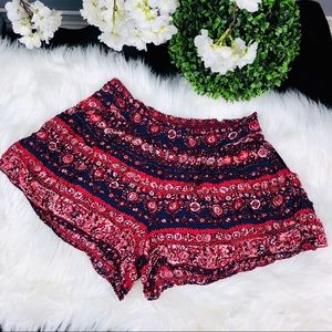 Mudd High Rise Boho Print Shorts